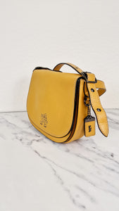 Disney X Coach 1941 Saddle Bag 23 with Mickey Mouse on Roller Skates in Yellow Smooth Leather Crossbody Bag LIMITED EDITION - Coach 38421