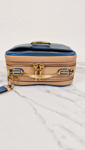 Load image into Gallery viewer, Coach 1941 Riley Lunchbox Bag in Dark Denim Blue Colorblock Smooth Leather Tophandle Crossbody Bag - Coach 704
