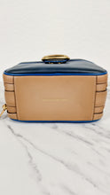 Load image into Gallery viewer, Coach 1941 Riley Lunchbox Bag in Dark Denim Blue Colorblock Smooth Leather Tophandle Crossbody Bag - Coach 704

