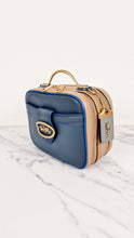 Load image into Gallery viewer, Coach 1941 Riley Lunchbox Bag in Dark Denim Blue Colorblock Smooth Leather Tophandle Crossbody Bag - Coach 704
