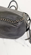 Load image into Gallery viewer, Coach Tatum Tall Tote in Black Pebble Leather with Whiplash Detail &amp; Feather Charm - Large Black Shoulder Bag - Coach 33916
