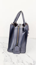 Load image into Gallery viewer, Coach Rogue 25 in Midnight Navy Blue Signature Embossed Smooth Leather with Burgundy Floral Bow Leather Lining - Coach 26839&#39;
