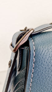 Coach 1941 Saddle 23 with Fringe in Blue Pebbled Leather - Crossbody Flap Bag - Coach 29240