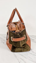 Load image into Gallery viewer, Coach Blake Carryall in Brown Leather &amp; Green Suede - Handbag Crossbody Bag in Mixed Leathers - Coach F35932
