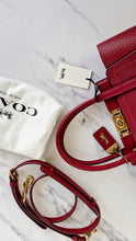 Load image into Gallery viewer, Coach 1941 Troupe Tote in Deep Red Glovetanned Smooth Leather &amp; Buffalo-Embossed Leather - Handbag Crossbody Bag - Coach 79468
