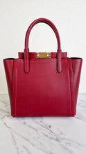 Load image into Gallery viewer, Coach 1941 Troupe Tote in Deep Red Glovetanned Smooth Leather &amp; Buffalo-Embossed Leather - Handbag Crossbody Bag - Coach 79468
