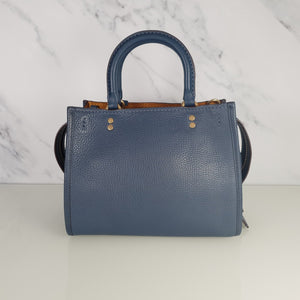 Coach 1941 Rogue 25 in Dark Denim Blue - Shoulder Bag Handbag in Pebble Leather 54536