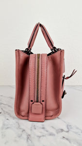 Coach 1941 Rogue 25 in Dusty Rose Pink Quilted Studded Chevron Smooth Nappa Leather - Shoulder Bag Handbag - Coach 22797