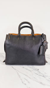 Coach 1941 Rogue 31 Bag in Black Pebble Leather with Honey Suede - Classic Handbag - Coach 38124