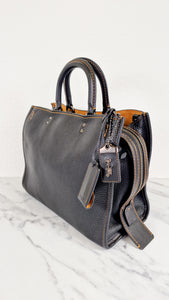 Coach 1941 Rogue 31 Bag in Black Pebble Leather with Honey Suede - Classic Handbag - Coach 38124