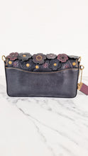 Load image into Gallery viewer, Coach 1941 Dinky With Tea Roses in Black &amp; Burgundy - Crossbody Shoulder Bag Floral Flowers - Coach 38197
