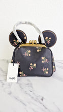Load image into Gallery viewer, Disney x Coach 1941 Minnie Mouse Kisslock Satchel in Smooth Black Leather With Floral Bow - Handbag - Coach 69179
