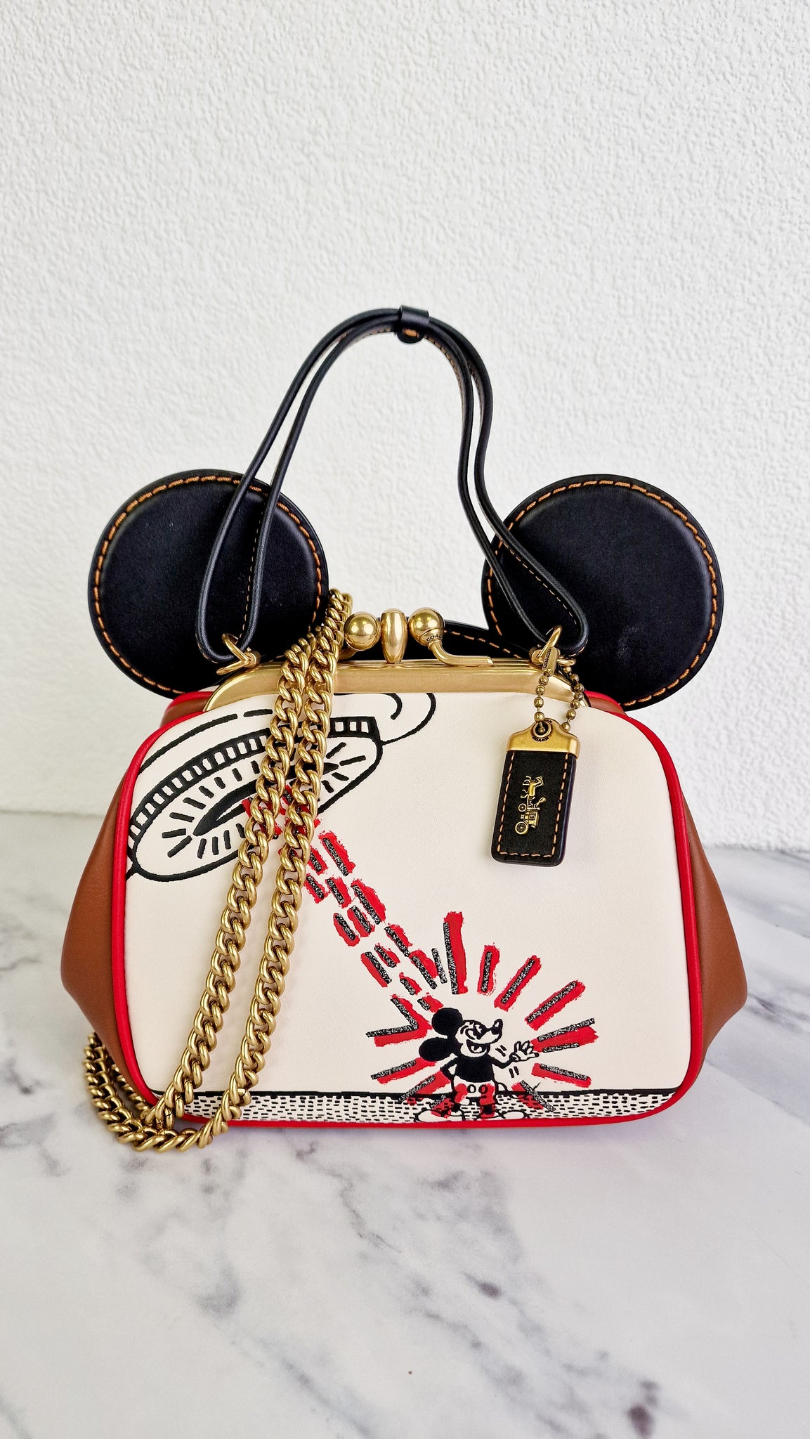 coach backpack with spaceships Disney x Coach x Keith Haring Mickey Mouse Kisslock Bag in Smooth Leat – Essex Fashion House