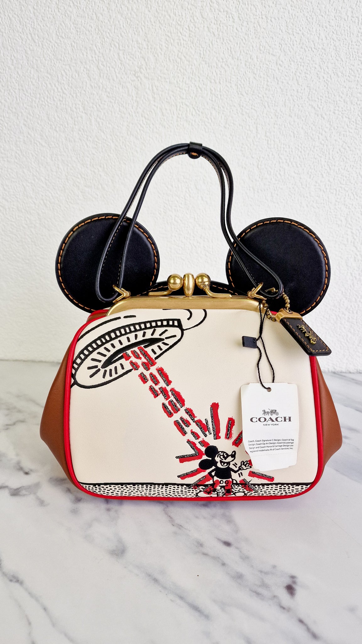 Disney x Coach x Keith Haring Mickey Mouse Kisslock Bag in Smooth Leat – Essex Fashion House