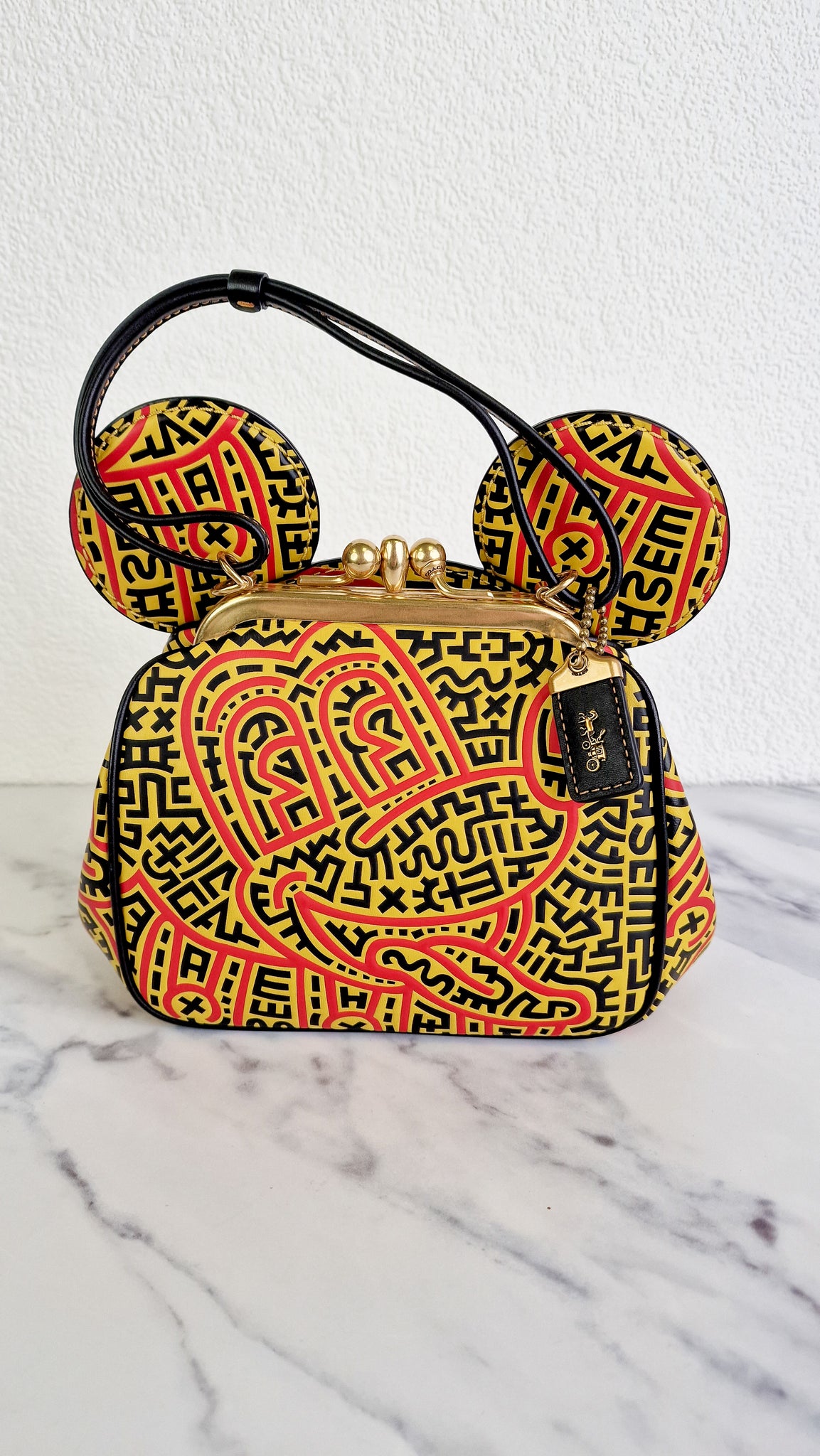 Coach 1941 Disney x Keith Haring Mickey Mouse Ears Kisslock Bag 