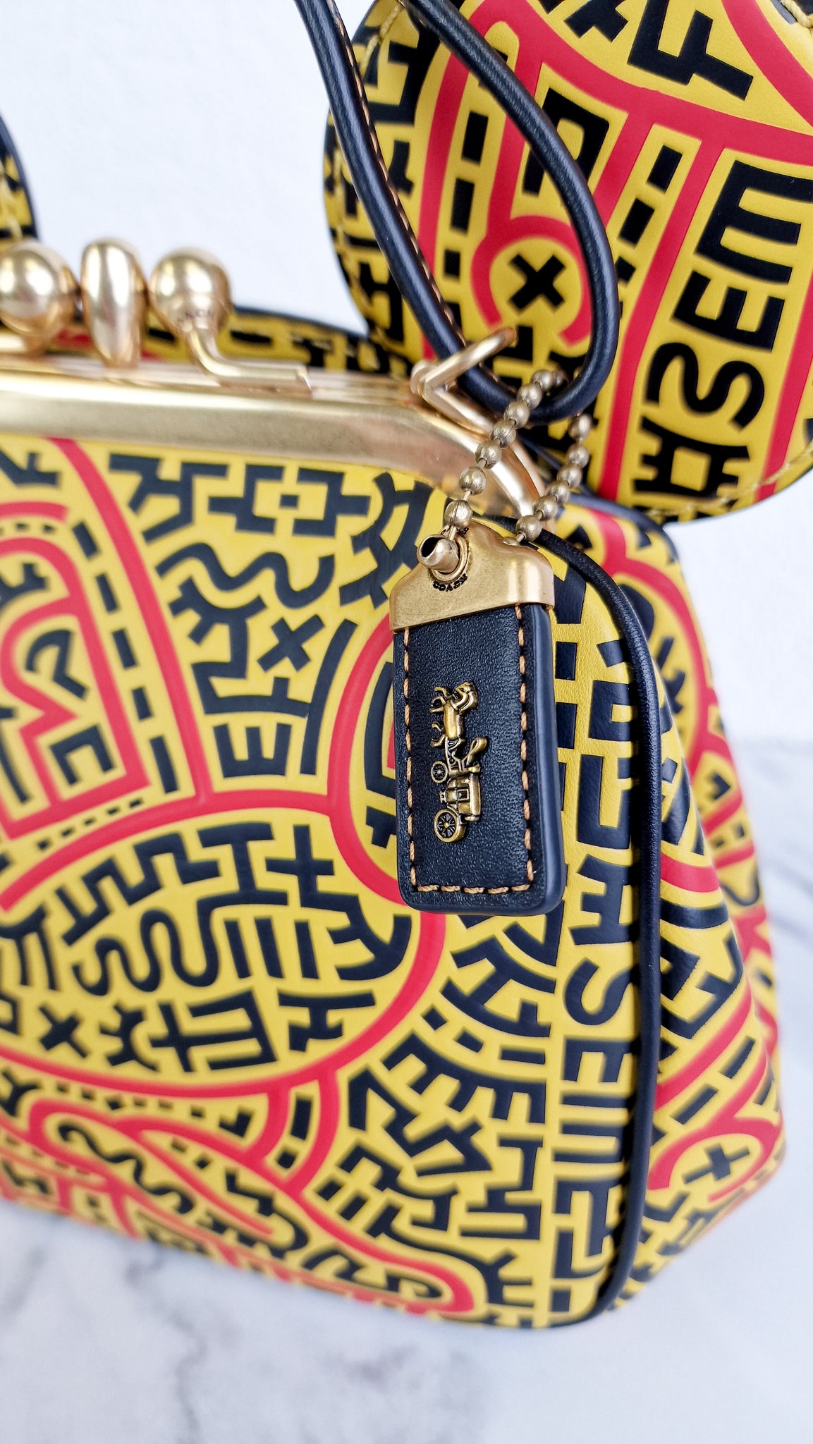 Coach Outlet Disney Mickey Mouse X Keith Haring Kisslock Bag in Red