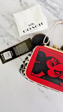 Load image into Gallery viewer, Coach 1941 Disney x Keith Haring Mickey Mouse Ears Kisslock Bag with Retro Mickey Mouse Artwork and Coach Signature in Red, White &amp; Black Leather - Handbag Crossbody Bag - Coach 7416
