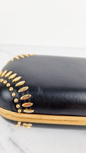 Load image into Gallery viewer, Alexander McQueen Skull Box Clutch in Black Nappa Leather With Gold Studs - 236715 000926
