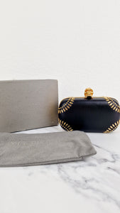 Alexander McQueen Skull Box Clutch in Black Nappa Leather With Gold Studs - 236715 000926¨