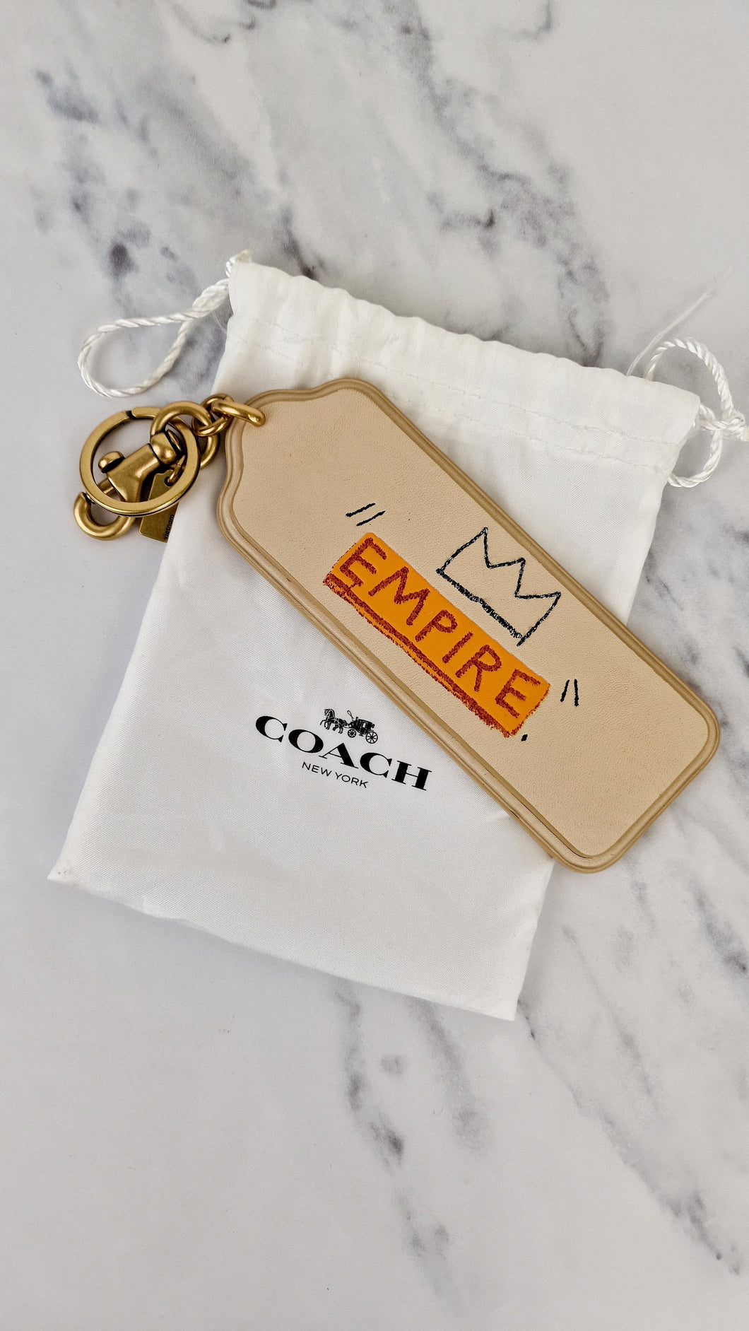 Coach x Jean-Michel Basquiat Empire Bag Charm in Ivory Smooth Leather
