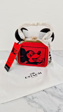 Load image into Gallery viewer, Coach 1941 Disney x Keith Haring Mickey Mouse Ears Kisslock Bag Retro Mickey Mouse Coach Signature in Red, White Black Leather - Handbag Crossbody - Coach 7416
