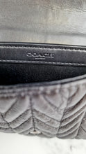 Load image into Gallery viewer, Coach Chevron Wallet Quilted Leather Crossbody Bag Black Metallic - Coach F38681
