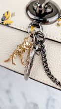 Load image into Gallery viewer, Coach Bowery Crossbody With Rebel Charm, Mixed Star Rivets &amp; Yellow Floral Print - Chalk Pebble Leather &amp; Gunmetal Hardware - Coach 59491 
