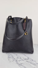 Load image into Gallery viewer, Coach Plaza Tote Bag in Black Pebble Leather with Brass Hardware &amp; Coach C Charm - Coach 88341 
