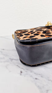 Coach Page 27 With Leopard Print Calfhair & Border Rivets - 1941 Bag Smooth Black Leather - Coach 32870