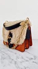 Load image into Gallery viewer, Coach Beat Shoulder Bag With Shearling in 1941 Saddle Smooth Leather &amp; Suede - Brass Hardware &amp; Black Colorblock Details - Coach C5267
