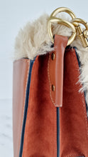 Load image into Gallery viewer, Coach Beat Shoulder Bag With Shearling in 1941 Saddle Smooth Leather &amp; Suede - Brass Hardware &amp; Black Colorblock Details - Coach C5267
