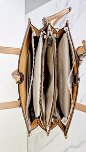 Coach 1941 Cooper Carryall in Chalk & Beechwood with Border Rivets Colorblock - Handbag Shoulder Bag Coach 29256