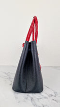 Load image into Gallery viewer, RARE Prada Double Medium Saffiano Cuir Black &amp; Red Crocodile - Handbag Prada 1BG887
