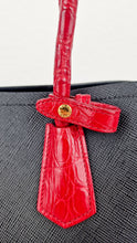 Load image into Gallery viewer, RARE Prada Double Medium Saffiano Cuir Black &amp; Red Crocodile - Handbag Prada 1BG887
