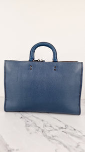 Coach 1941 Rogue Brief Briefcase in Dark Denim Blue Navy Leather