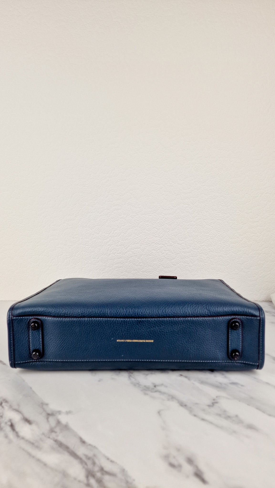 Coach 1941 Rogue Brief Briefcase in Dark Denim Blue Navy Leather