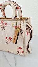 Load image into Gallery viewer, Coach 1941 Rogue 17 Floral Bow Chalk White Crossbody Bag Mini Bag in Pebbled Leather - Coach 26835
