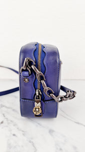 Coach 1941 Camera Bag with Tea Rose Turnlock Scalloped Edge C-Chain Strap Cadet Blue Purple Crossbody Bag - Coach 29094