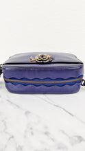 Load image into Gallery viewer, Coach 1941 Camera Bag with Tea Rose Turnlock Scalloped Edge C-Chain Strap Cadet Blue Purple Crossbody Bag - Coach 29094
