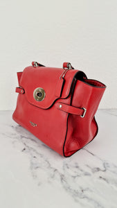 Coach Large Blake Flap Carryall in Red Mixed Leather with Tophandle & Turnlock - Coach F39020