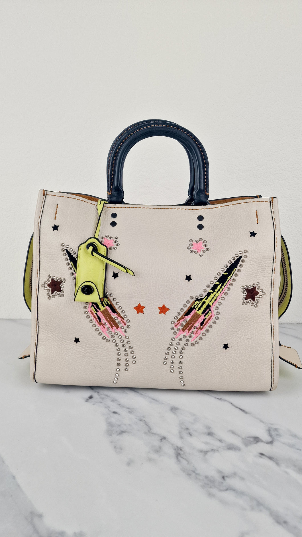 coach backpack with spaceships Coach 1941 Rogue 31 in Chalk with Rockets Spaceships