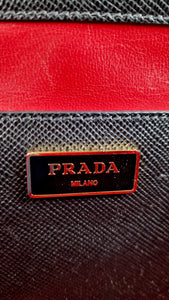 Prada Saffiano Cuir Handbag in Black Leather with Gold Studs - Handbag Prada BN2753