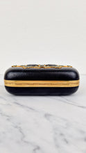 Load image into Gallery viewer, Alexander McQueen Skull Box Clutch Black Leather and Swarovski Crystals Gold Hardware
