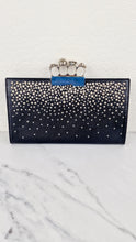 Load image into Gallery viewer, Alexander McQueen Knuckle Skull Flat Clutch in Black Leather Studded 4 Ring Clutch
