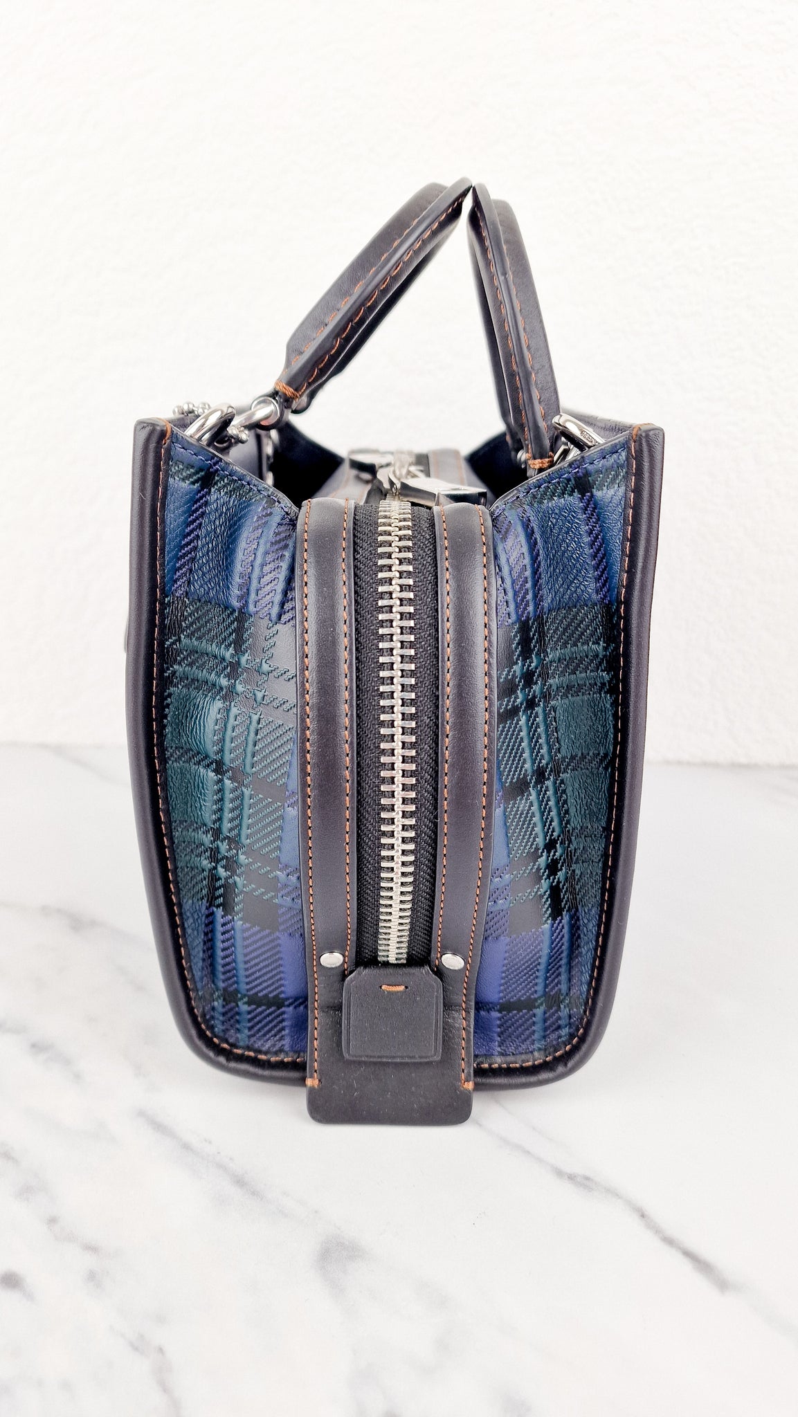 Coach Rogue 20 Tartan Plaid Print Blue Green Black Crossbody Bag Handb –  Essex Fashion House