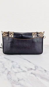 Coach Dinky Whipstitch Snakeskin Bag - 1941 Crossbody Bag Black Smooth Leather With White Snakeskin Panels - Coach 86921