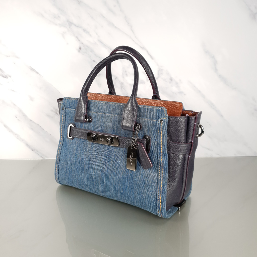 Coach swagger 27 satchel best sale mineral blue