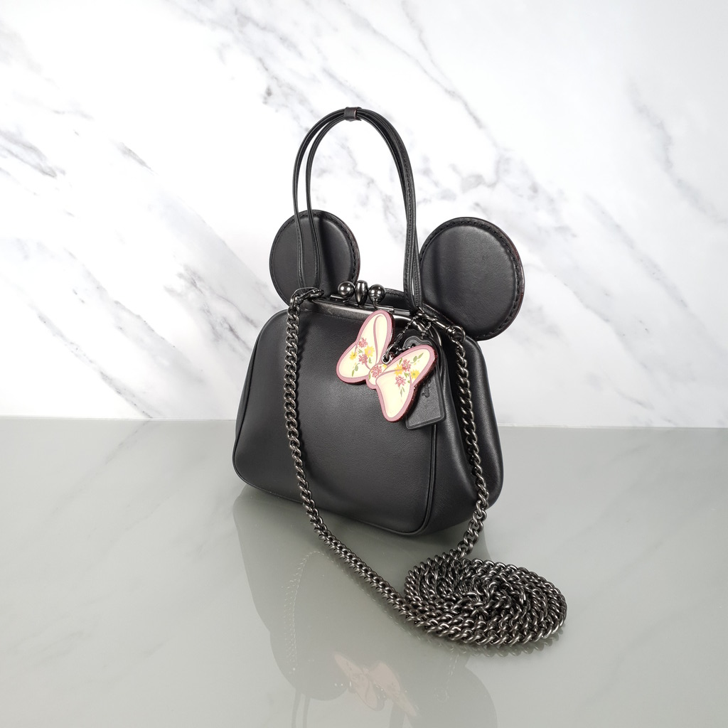 Disney x Coach Minnie Ears Kisslock Handbag Chain Strap