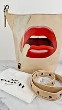 Load image into Gallery viewer, Coach x Tom Wesselmann Duffle 27 Bucket Bag in Ivory With Cigarette Lips - Coach CA306
