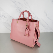 Load image into Gallery viewer, Rare Coach Rogue 31 in Rose Pink with Brass Border Rivets &amp; Tea Rose Details - SAMPLE BAG
